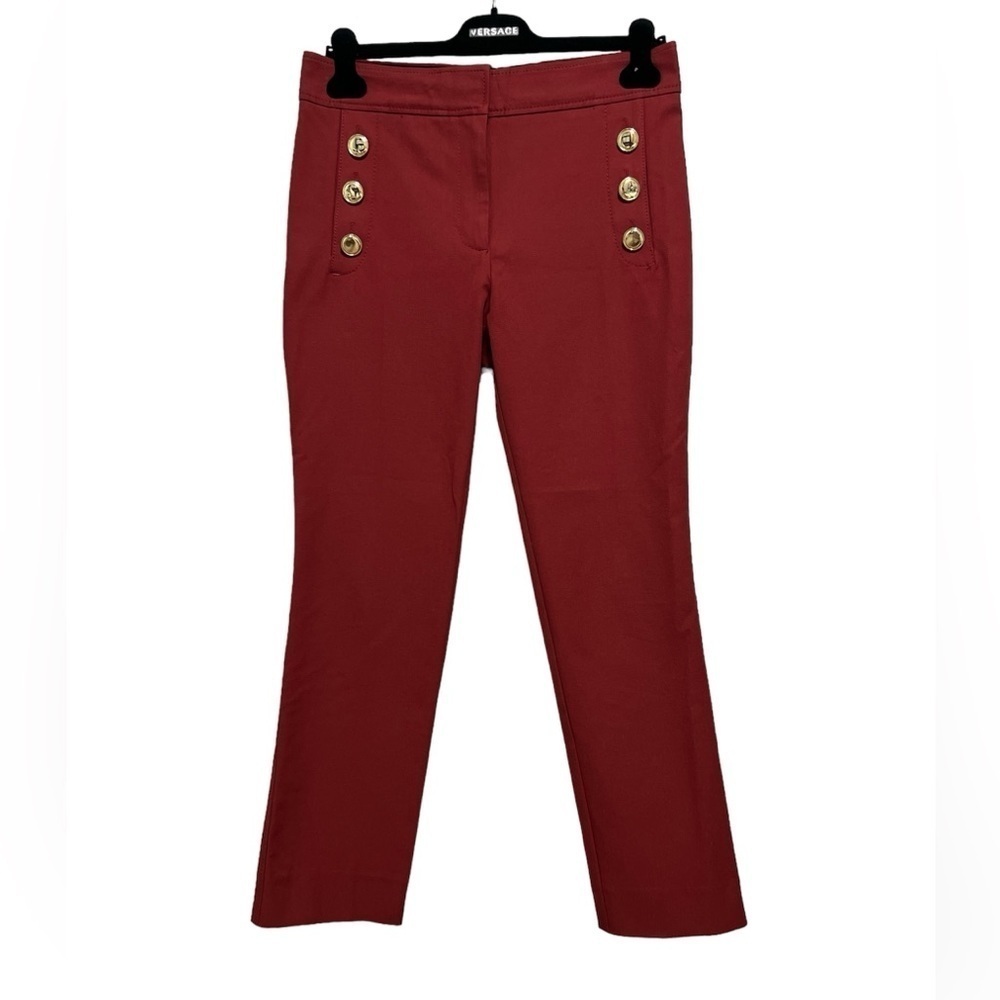 DEREK LAM 10 CROSBY Robyn Merlot Cropped Pants